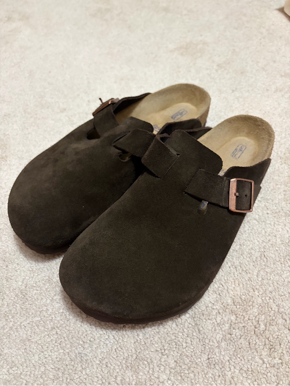 Birkenstock Boston Dark Brown Suede Made in Germany Size 41 / 265